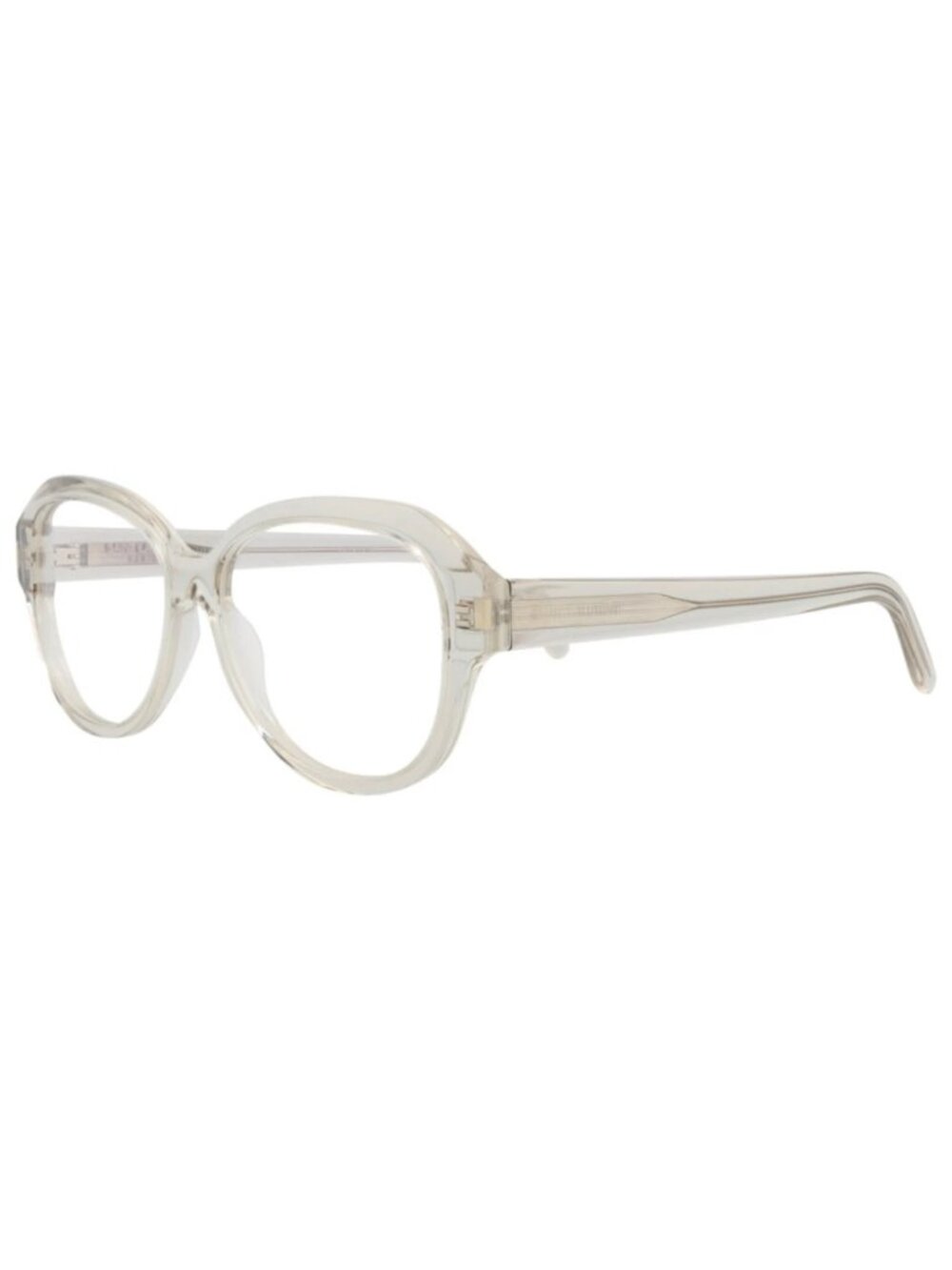New Saint Laurent Women's Eyeglasses Round Oval Acetate Frame Unisex Beige Beige